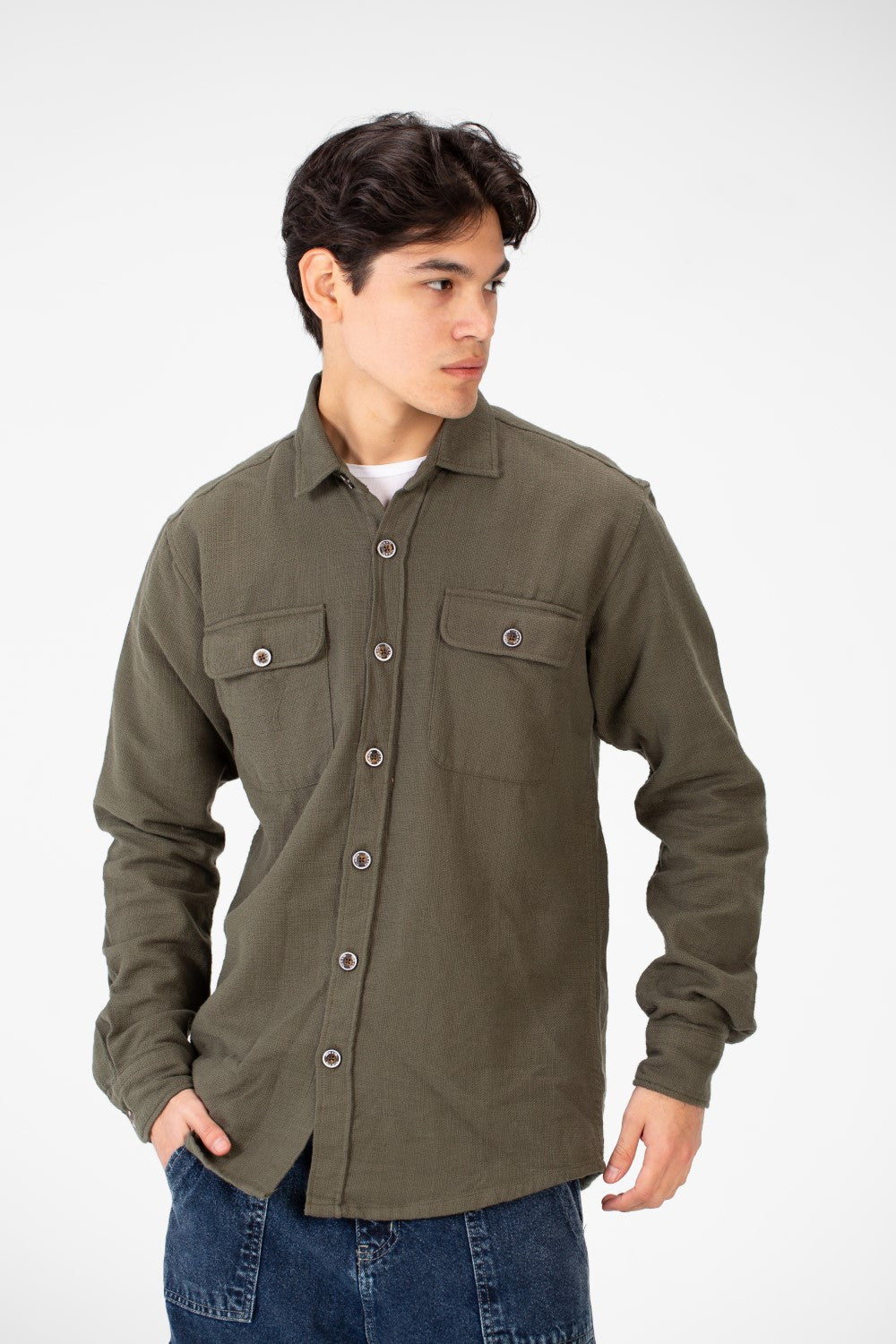 Men's Linen Slim Fit Long Sleeve Shirt