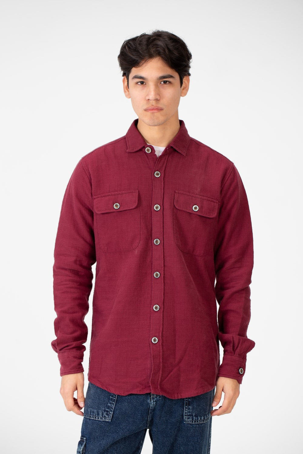 Men's Linen Slim Fit Long Sleeve Shirt