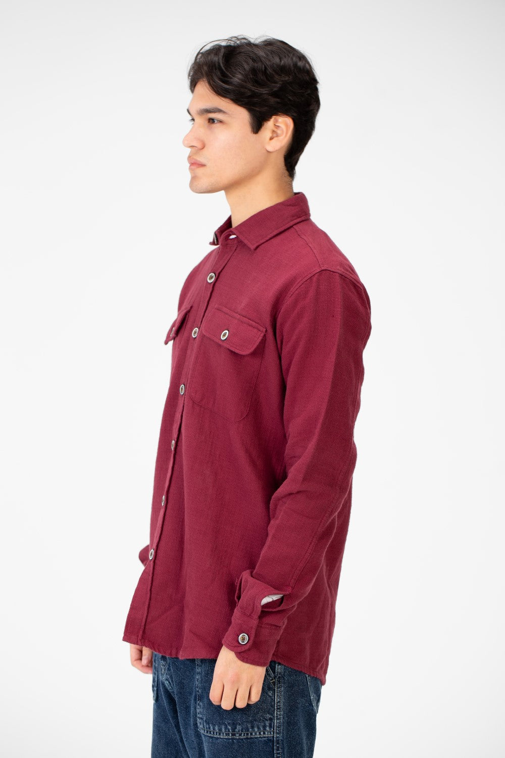 Men's Linen Slim Fit Long Sleeve Shirt