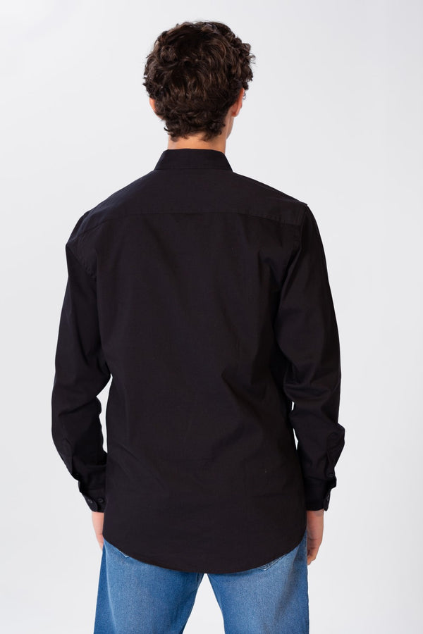 Men's Slim Fit Basic Plain Long Sleeve Shirt