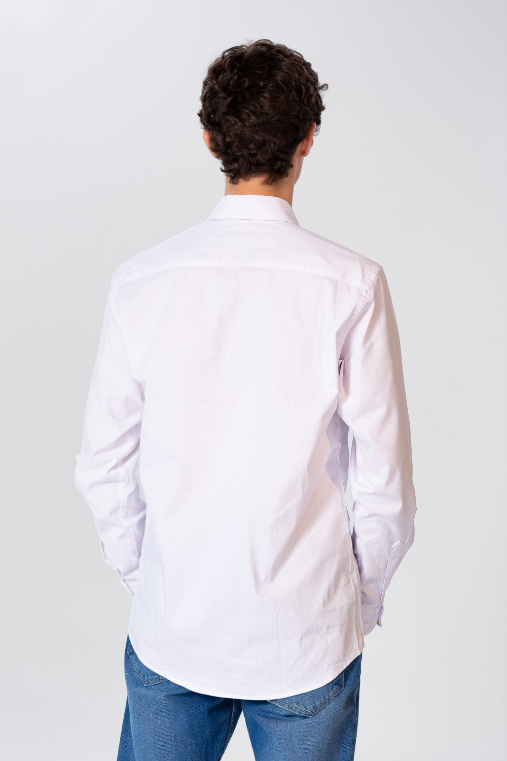 Men's Slim Fit Basic Plain Long Sleeve Shirt