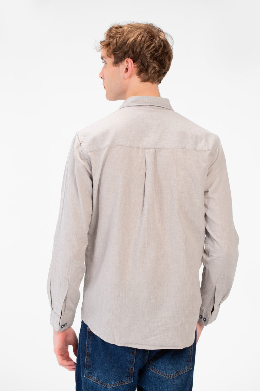 Men's Basic Long Sleeve Regular Fit Collar Shirt
