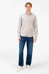 Men's Basic Long Sleeve Regular Fit Collar Shirt