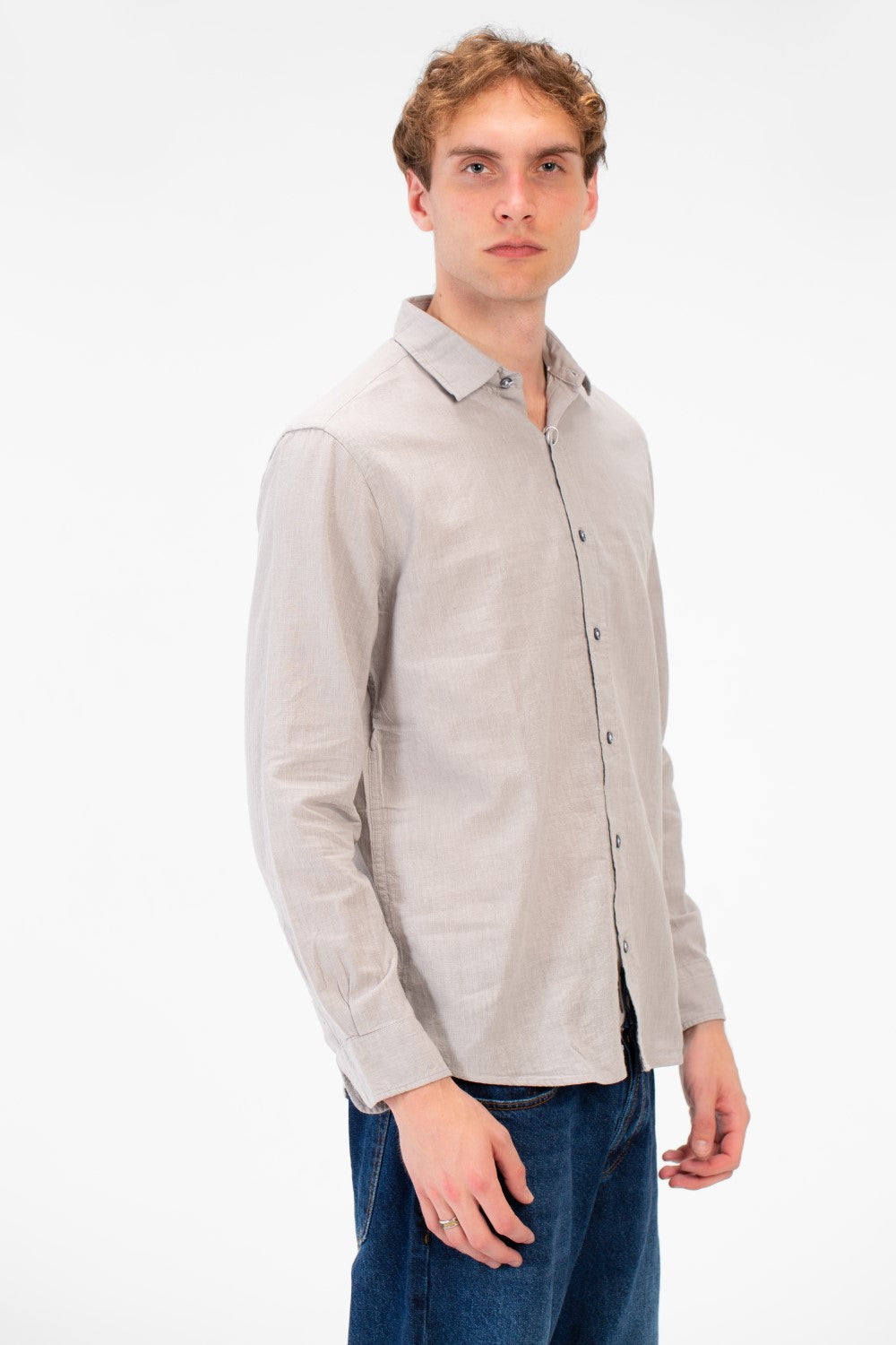 Men's Basic Long Sleeve Regular Fit Collar Shirt