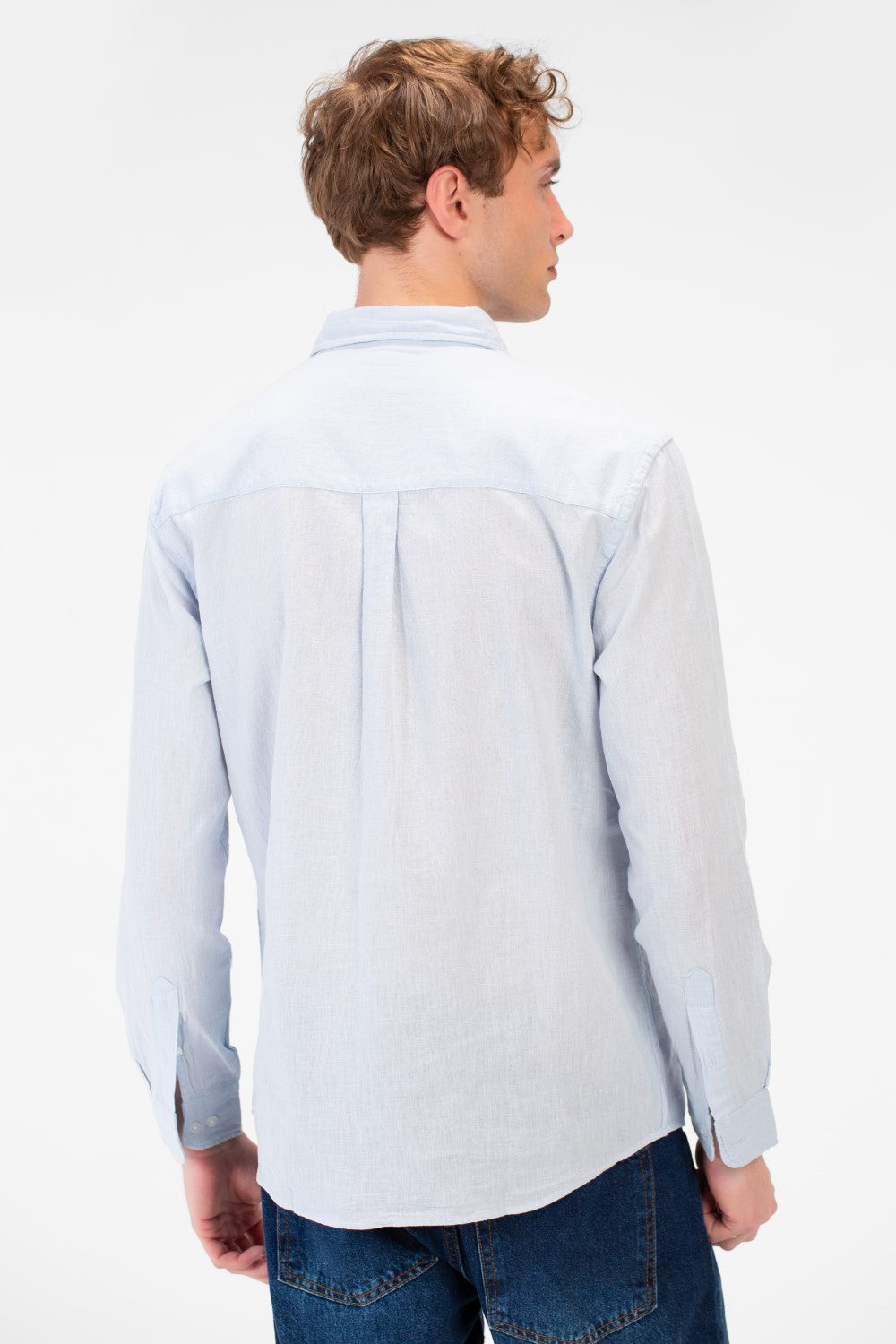 Men's Basic Long Sleeve Regular Fit Collar Shirt
