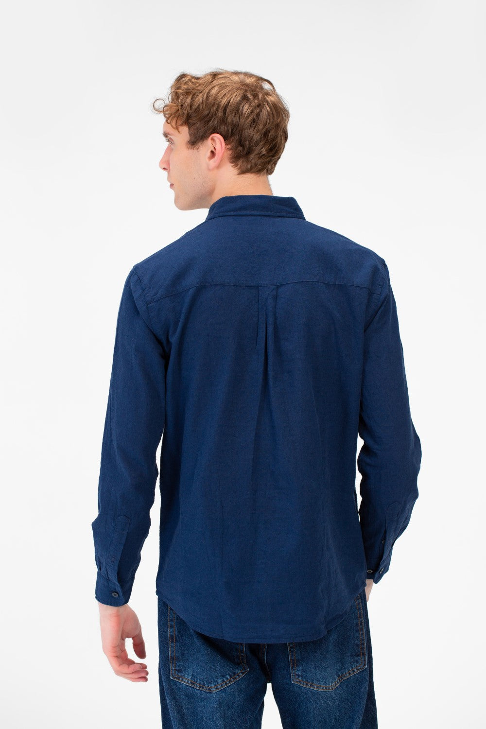 Men's Basic Long Sleeve Regular Fit Collar Shirt