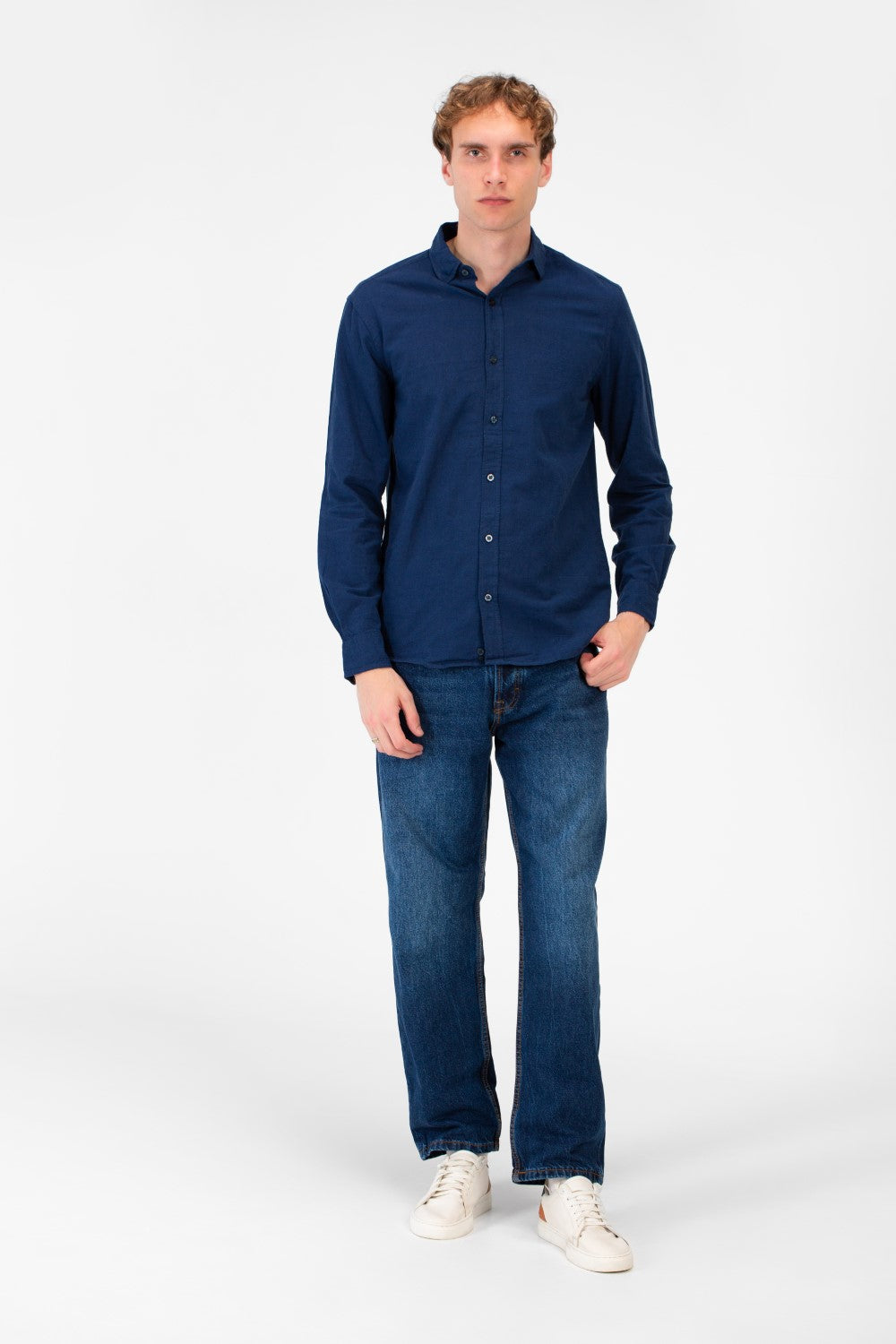 Men's Basic Long Sleeve Regular Fit Collar Shirt