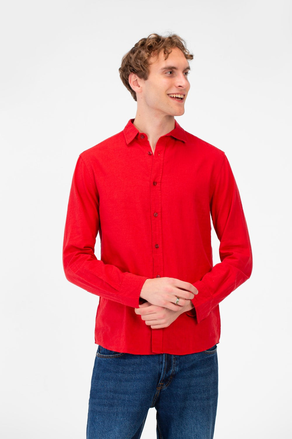 Men's Basic Long Sleeve Regular Fit Collar Shirt