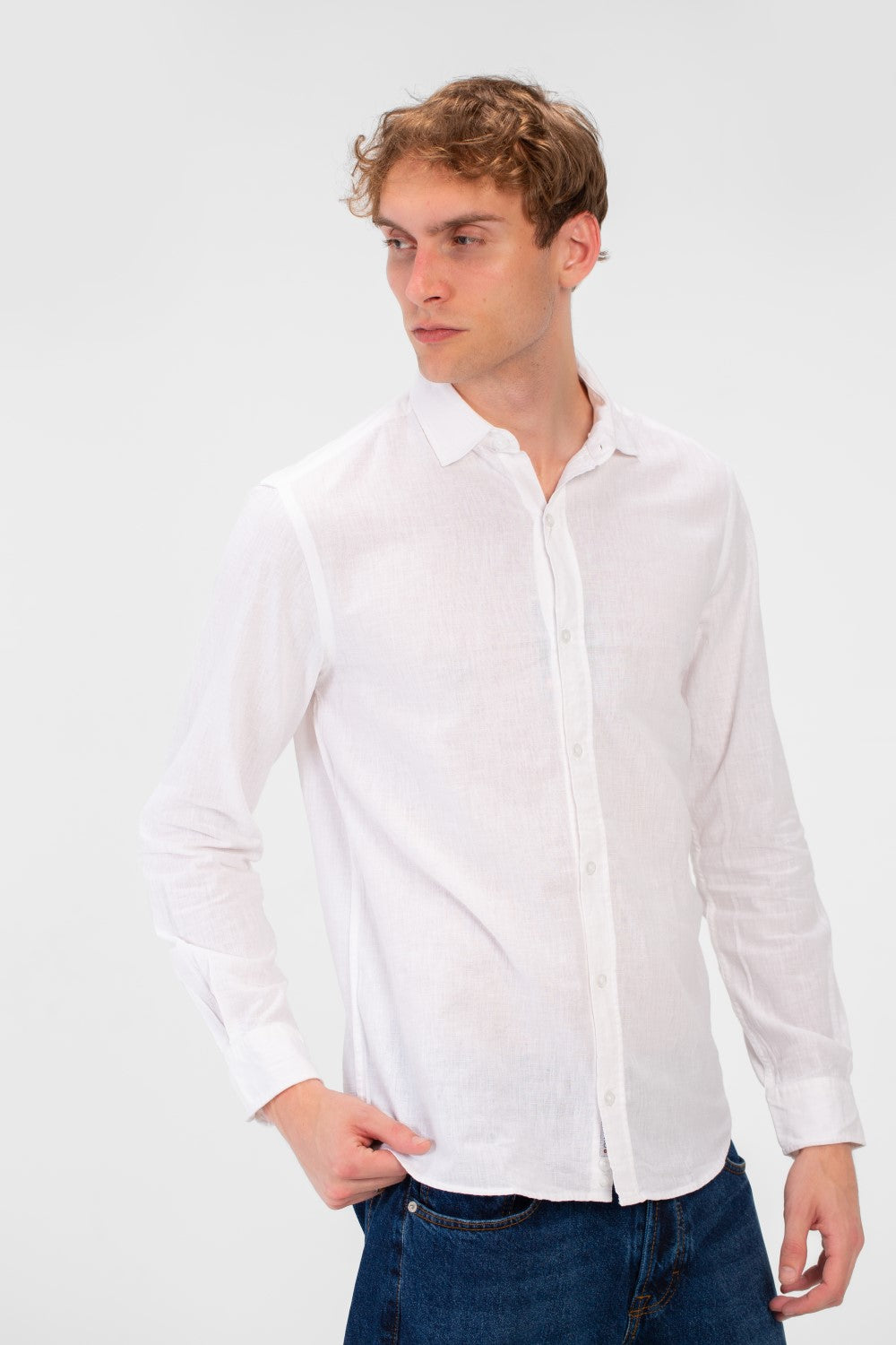Men's Basic Long Sleeve Regular Fit Collar Shirt