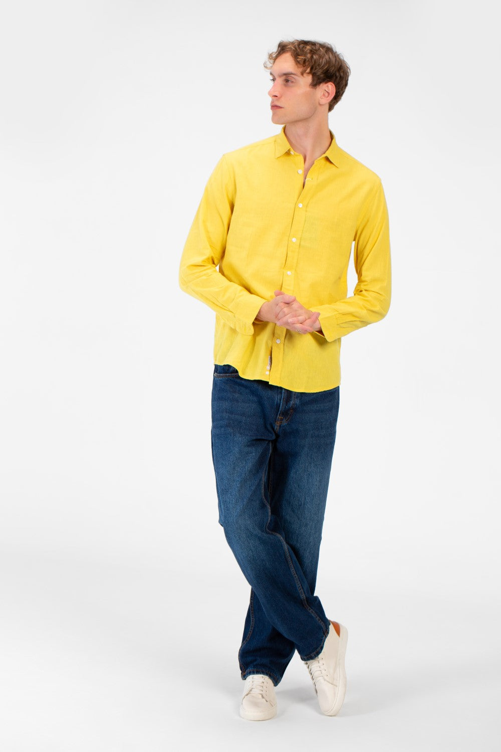 Men's Basic Long Sleeve Regular Fit Collar Shirt