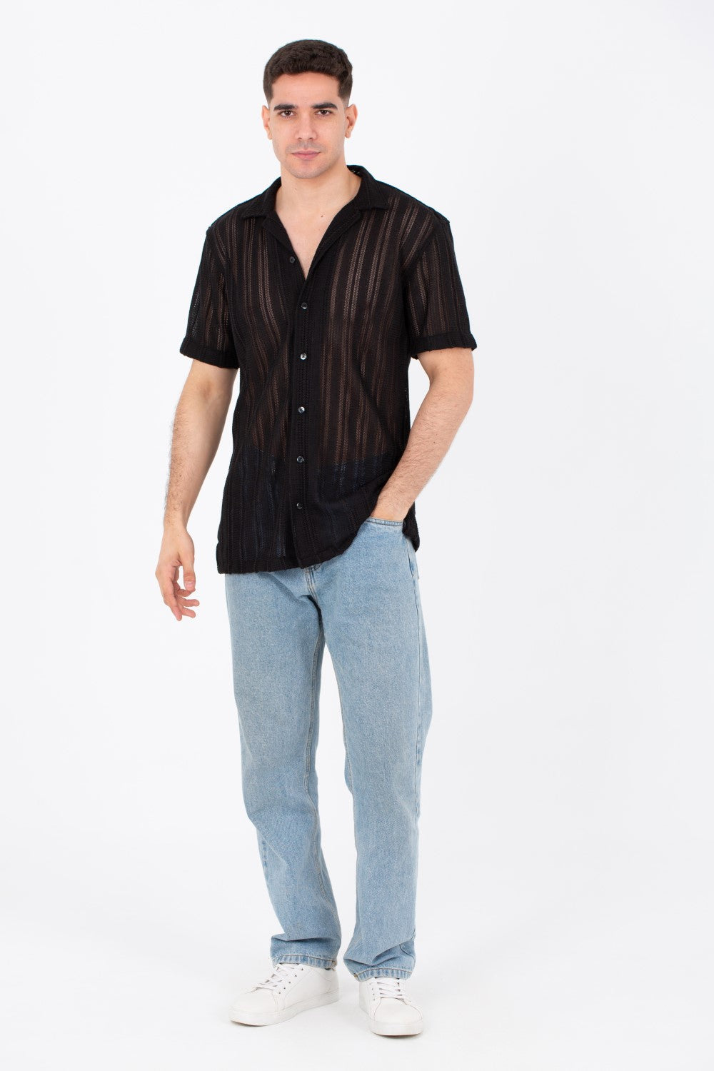 mens see through dress shirt Mens Slim Fit See Through Trico Shirt