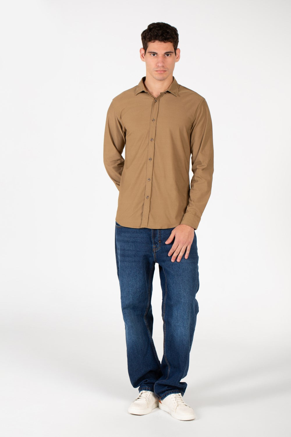 Men's Basic Slim Fit Full Button Shirt