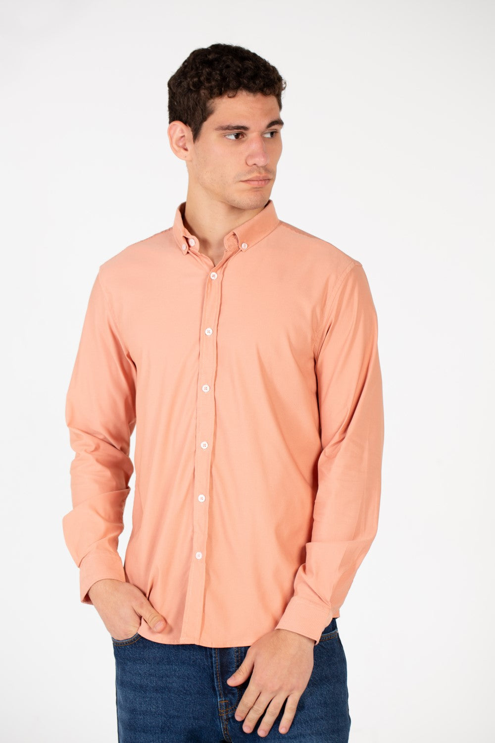 Men's Basic Slim Fit Full Button Shirt