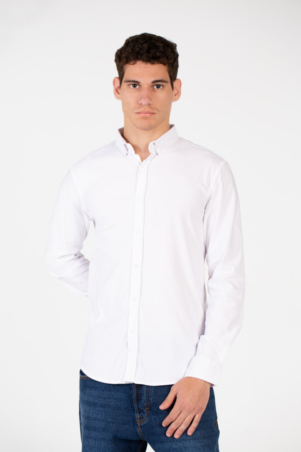 Men's Basic Slim Fit Full Button Shirt