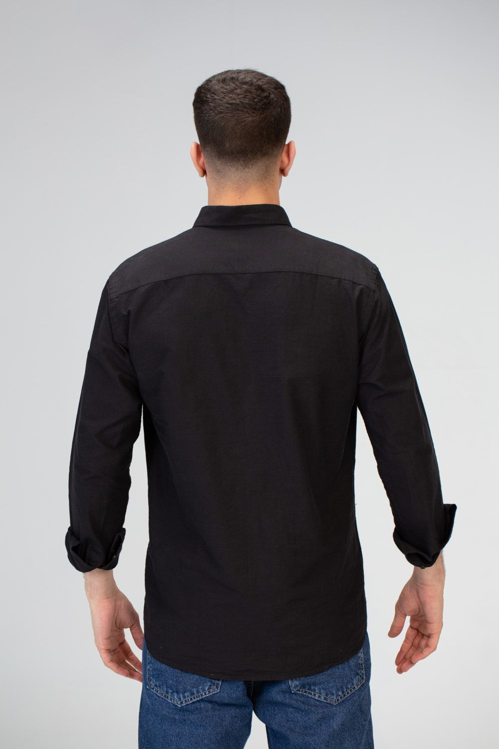 Mens Basic Plain Slim Fit Long Sleeves Shirt