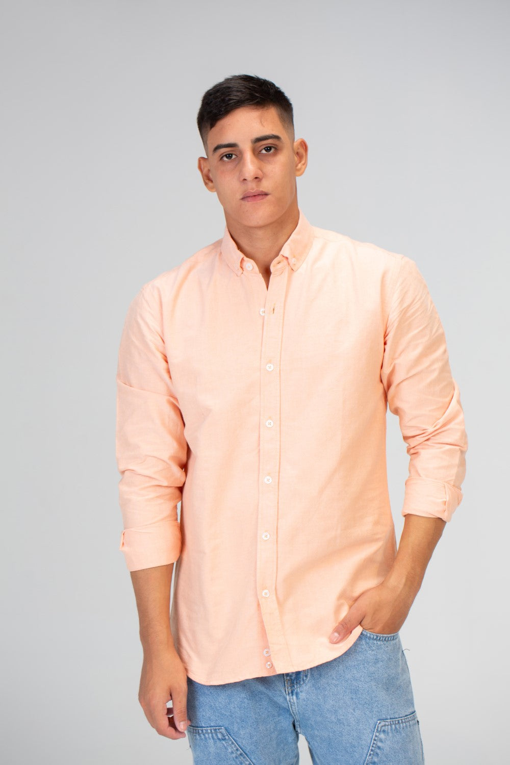 Mens Basic Plain Slim Fit Long Sleeves Shirt
