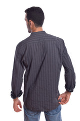 Men's Regular Fit Made Of Soft Cotton Long Sleeves Half Neck Shirt
