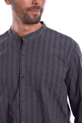 Men's Regular Fit Made Of Soft Cotton Long Sleeves Half Neck Shirt