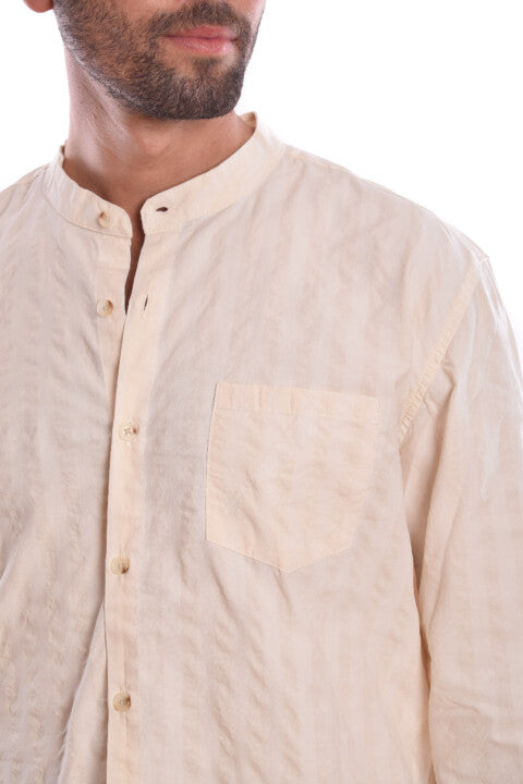 Men's Regular Fit Made Of Soft Cotton Long Sleeves Half Neck Shirt