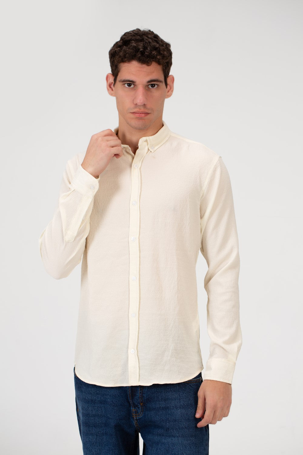 Men's Slim Fit Long Sleeve Basic Shirt