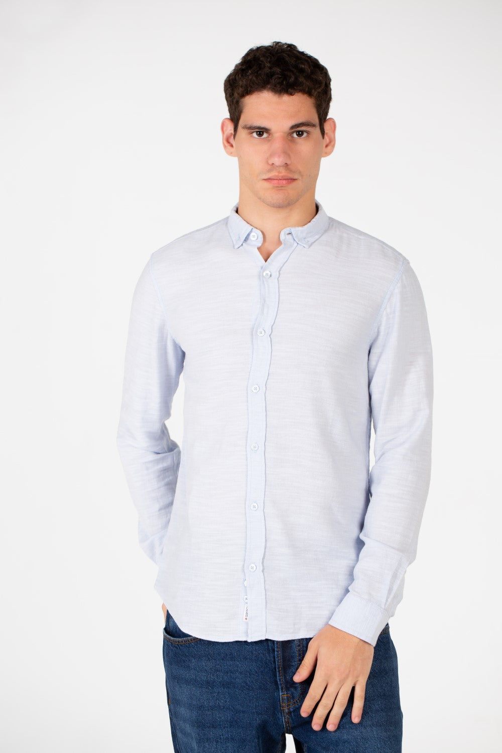 Men's Basic Slim Fit Long Sleeved Shirt