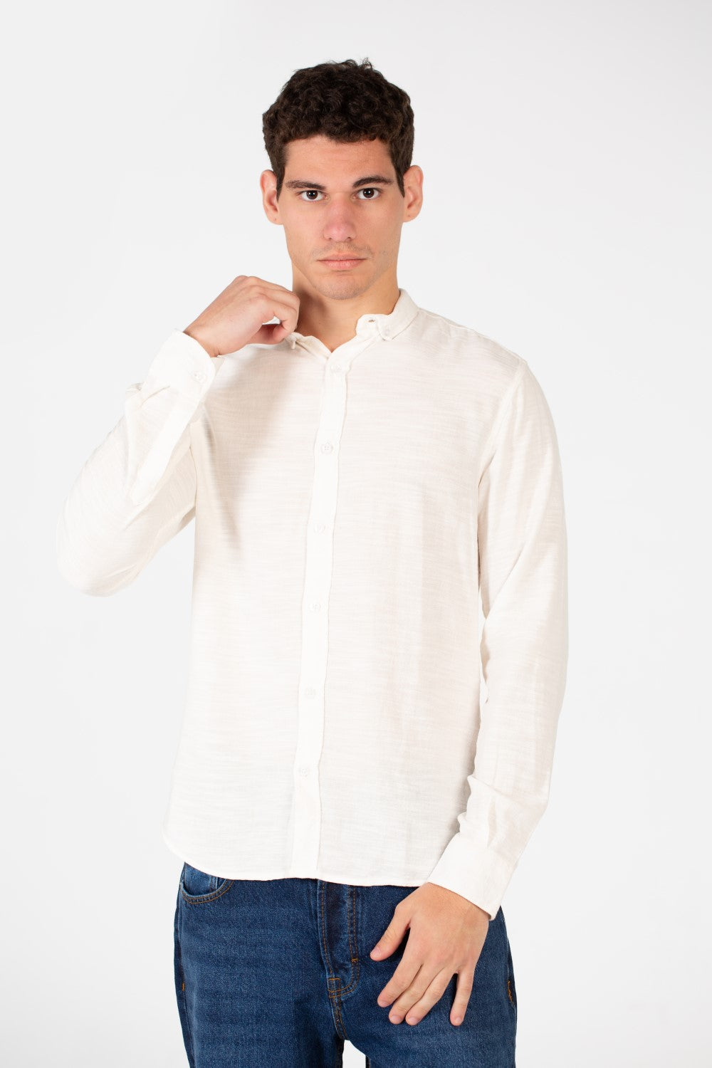 Men's Basic Slim Fit Long Sleeved Shirt