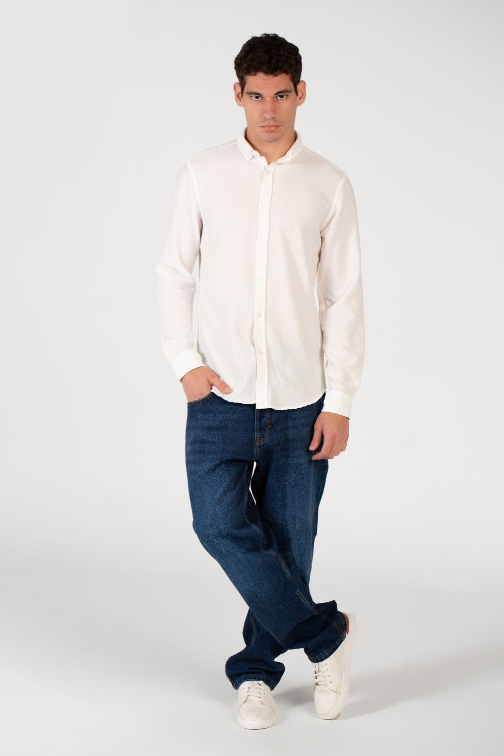 Men's Slim Fit Basic Long Sleeve Shirt