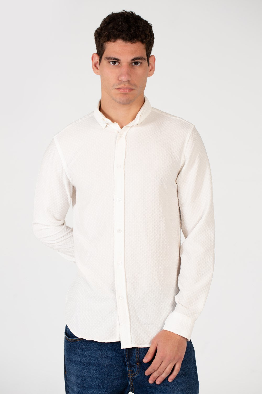 Men's Slim Fit Basic Long Sleeve Shirt
