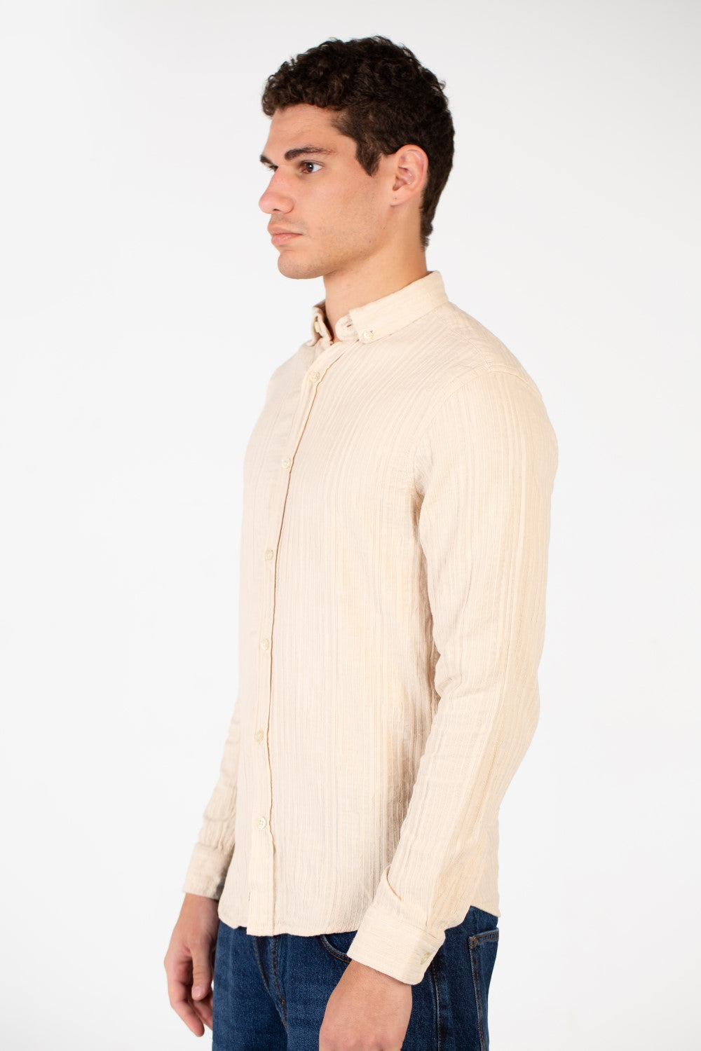 Men's Basic Slim Fit Collar Long Sleeve Shirt