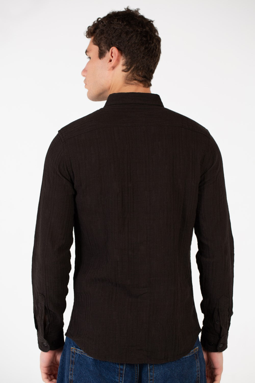 Men's Basic Slim Fit Collar Long Sleeve Shirt