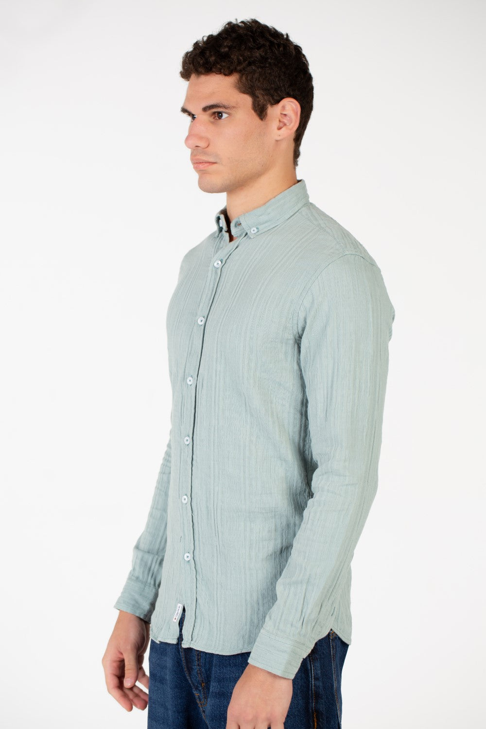 Men's Basic Slim Fit Collar Long Sleeve Shirt