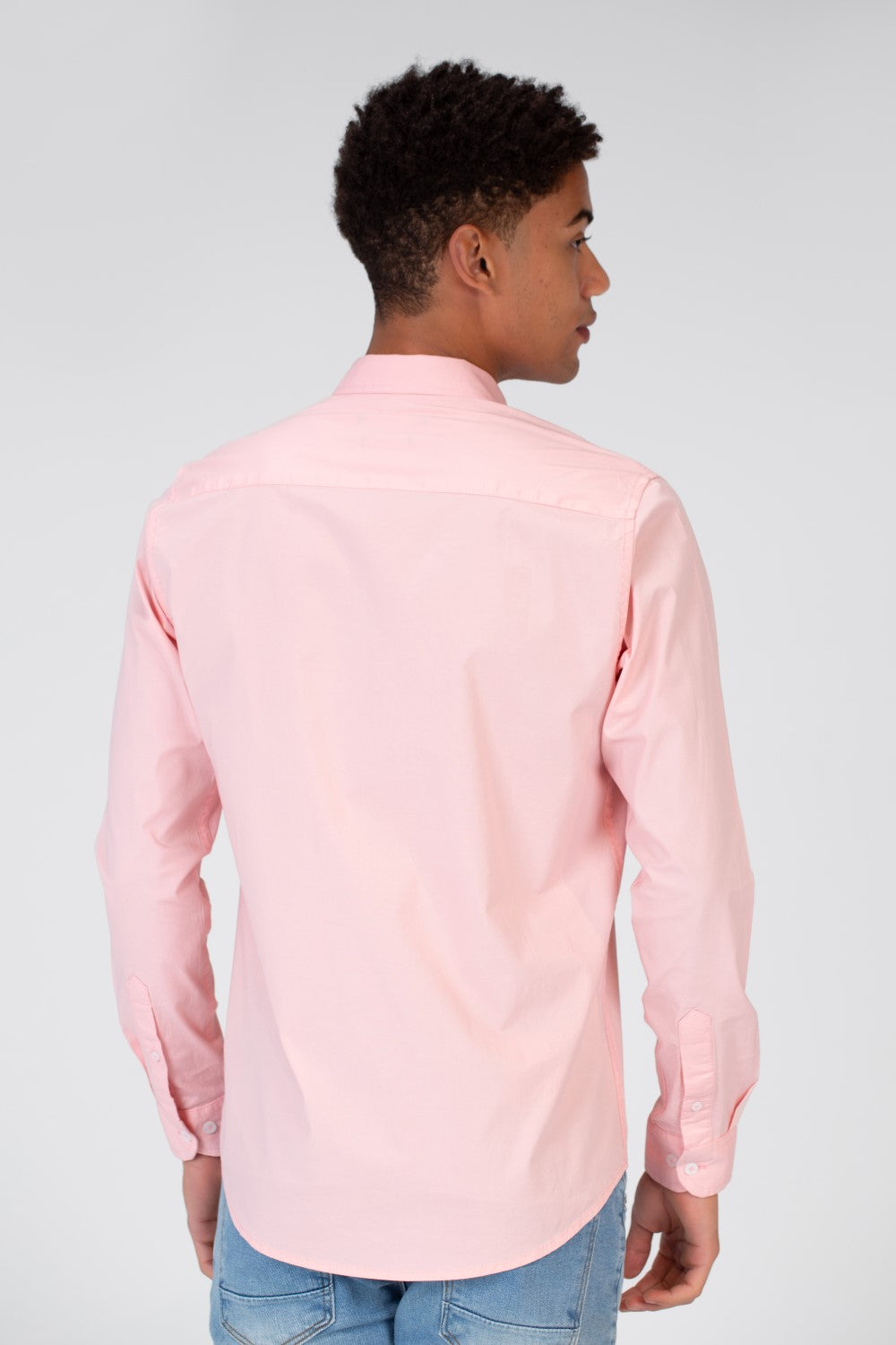 Men's Basic Plain Button Front Shirt In Poplin Material