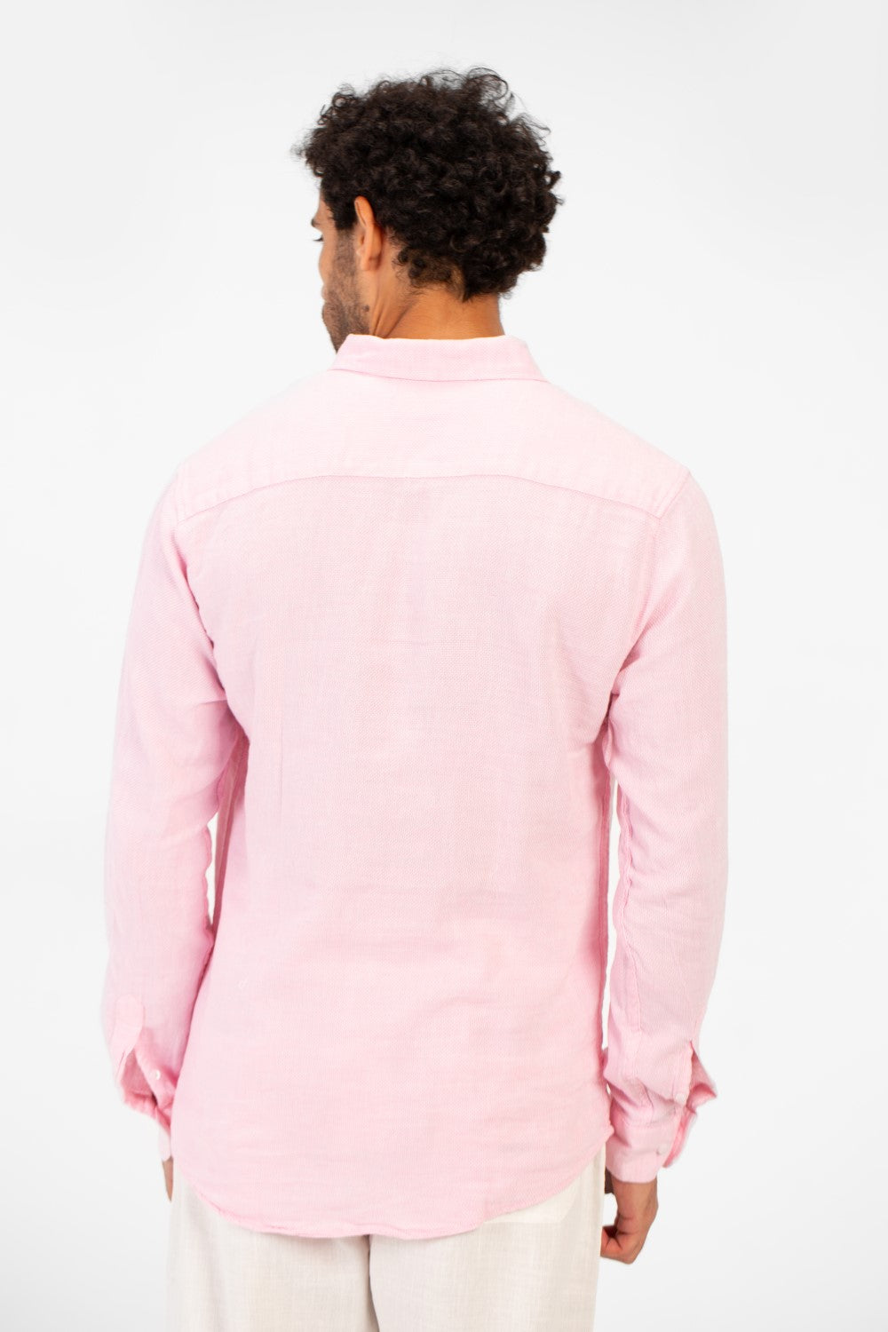 Men's Basic Plain Linen Shirt High Quality Regular Fit Long Sleeve