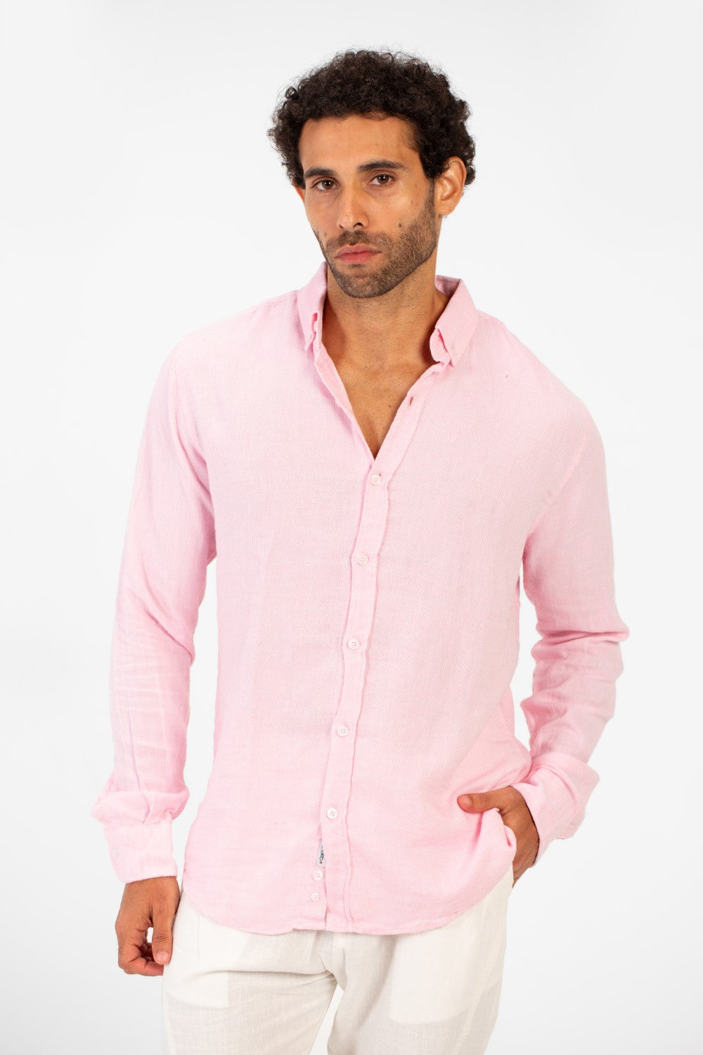 Men's Basic Plain Linen Shirt High Quality Regular Fit Long Sleeve