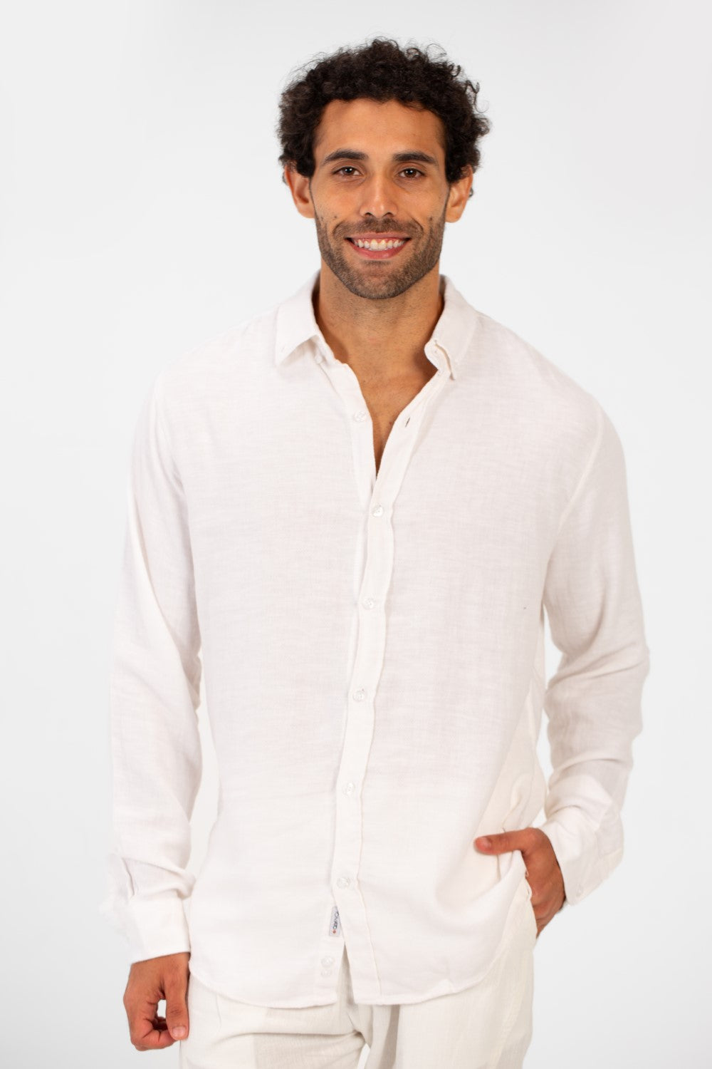 Men's Basic Plain Linen Shirt High Quality Regular Fit Long Sleeve