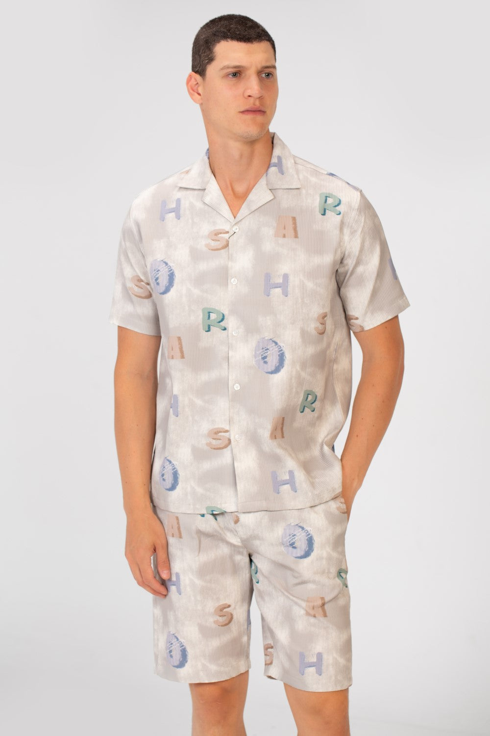 Men's Slim Fit Outfit With Letter Print In Summer High Quality