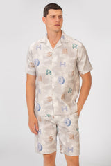 Men's Slim Fit Outfit With Letter Print In Summer High Quality