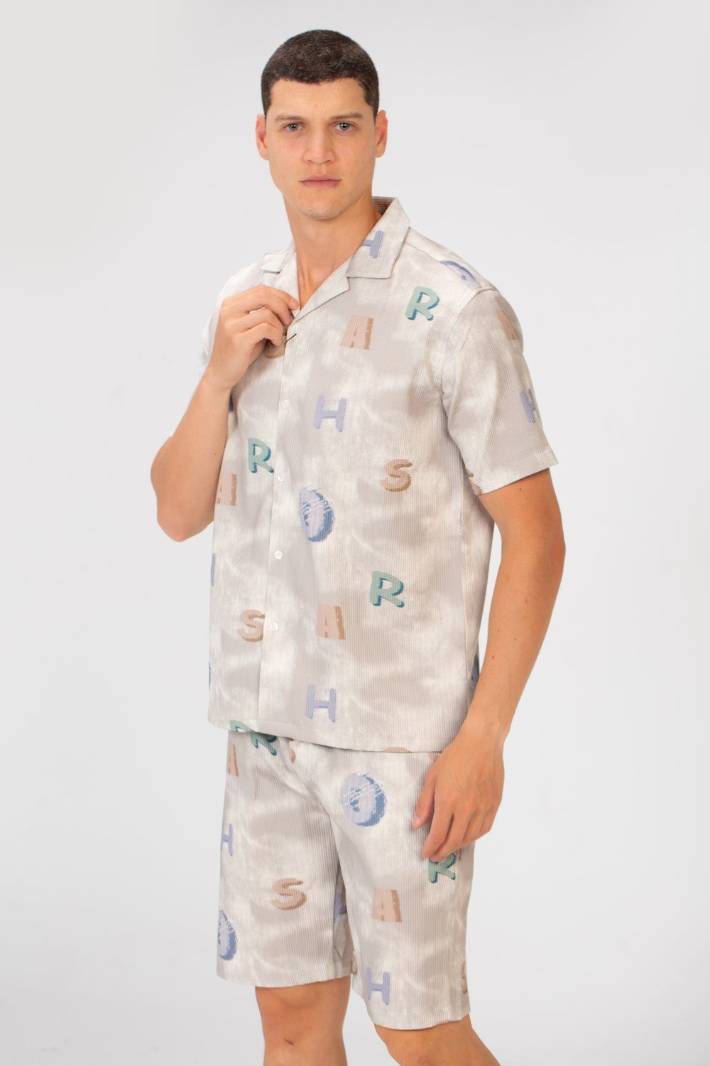 Men's Slim Fit Outfit With Letter Print In Summer High Quality