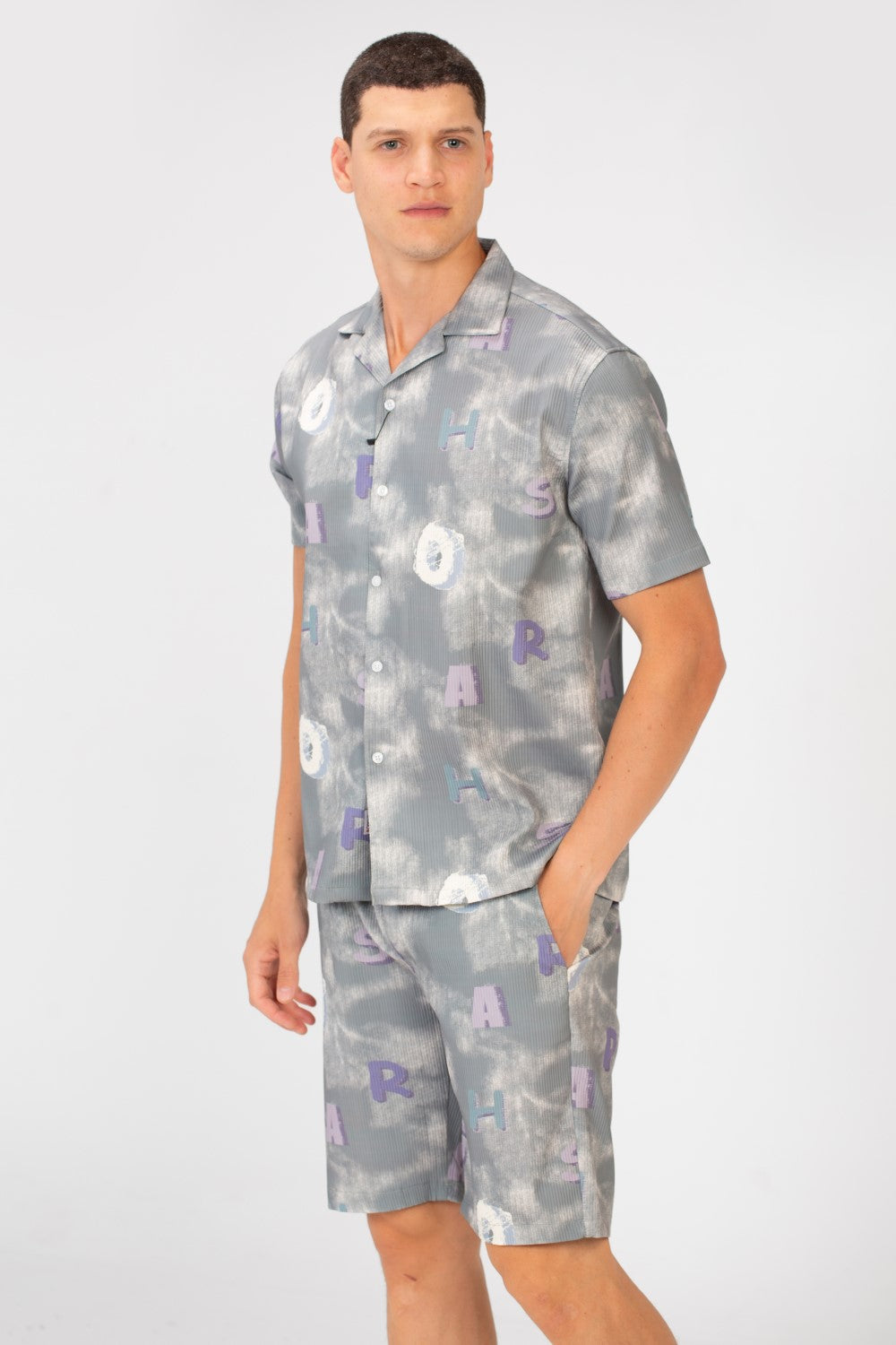 Men's Slim Fit Outfit With Letter Print In Summer High Quality