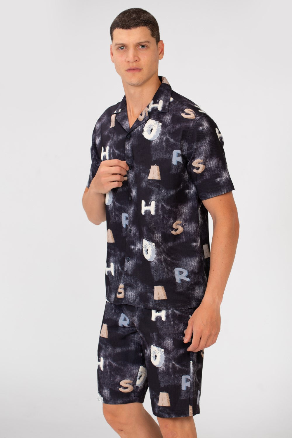 Men's Slim Fit Outfit With Letter Print In Summer High Quality