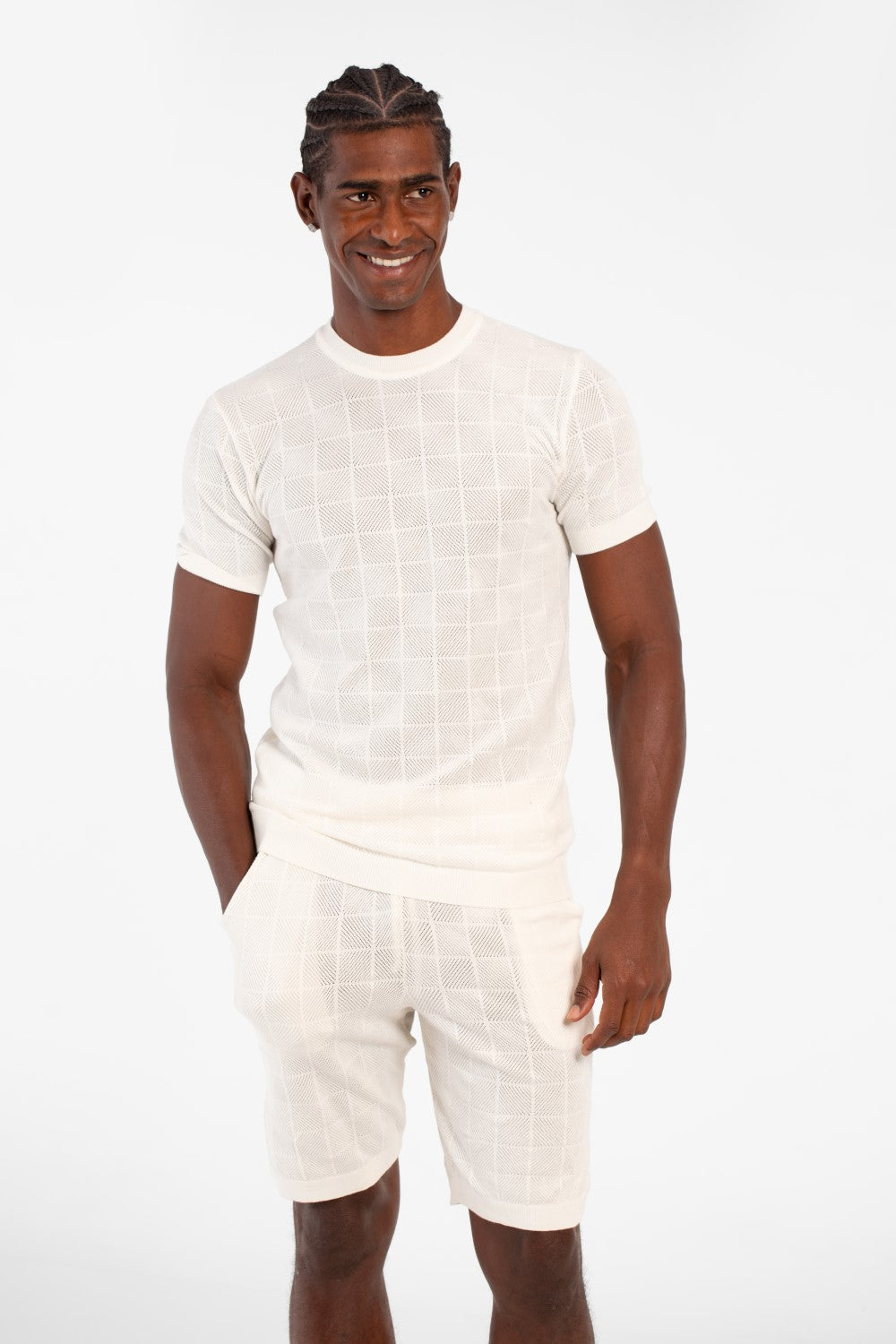 Men's Slim Fit Mesh 2 Piece Outfit Set