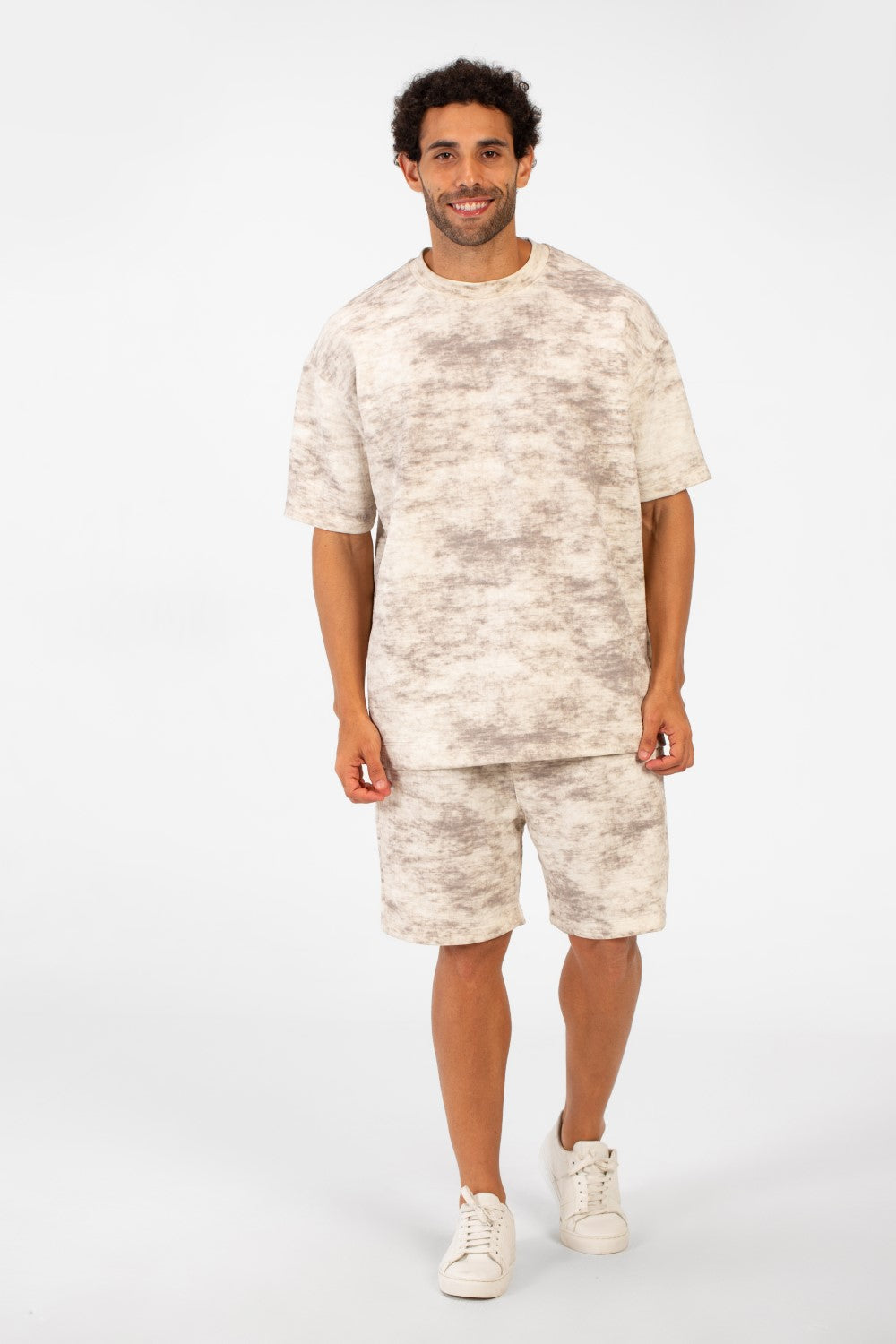Men's Summer Outfit Set Regular Fit Tie Dye Half Sleeve T-Shirt And Short