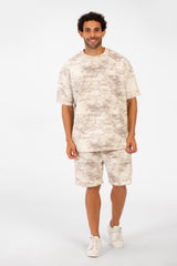 Men's Summer Outfit Set Regular Fit Tie Dye Half Sleeve T-Shirt And Short