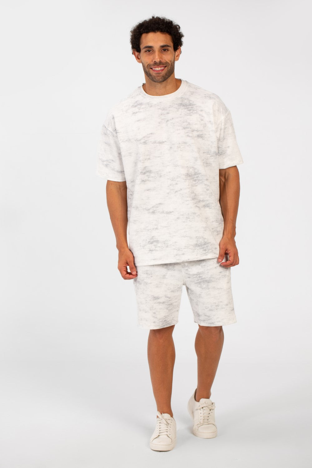 Men's Summer Outfit Set Regular Fit Tie Dye Half Sleeve T-Shirt And Short