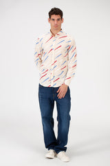 Men's Slim Fit Printed Jakar Shirt