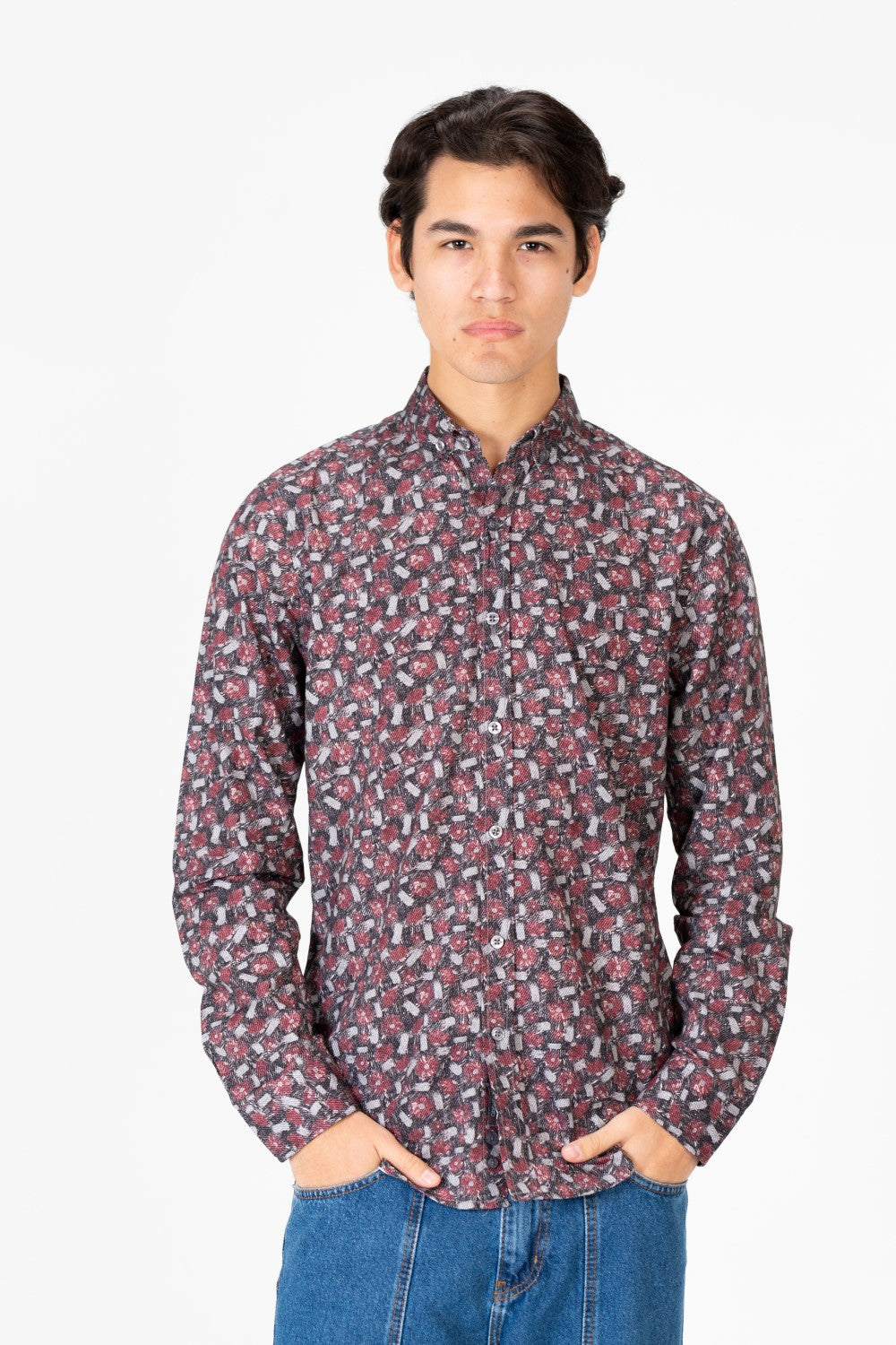 Men's Slim Fit Poplin Long Sleeve Shirt