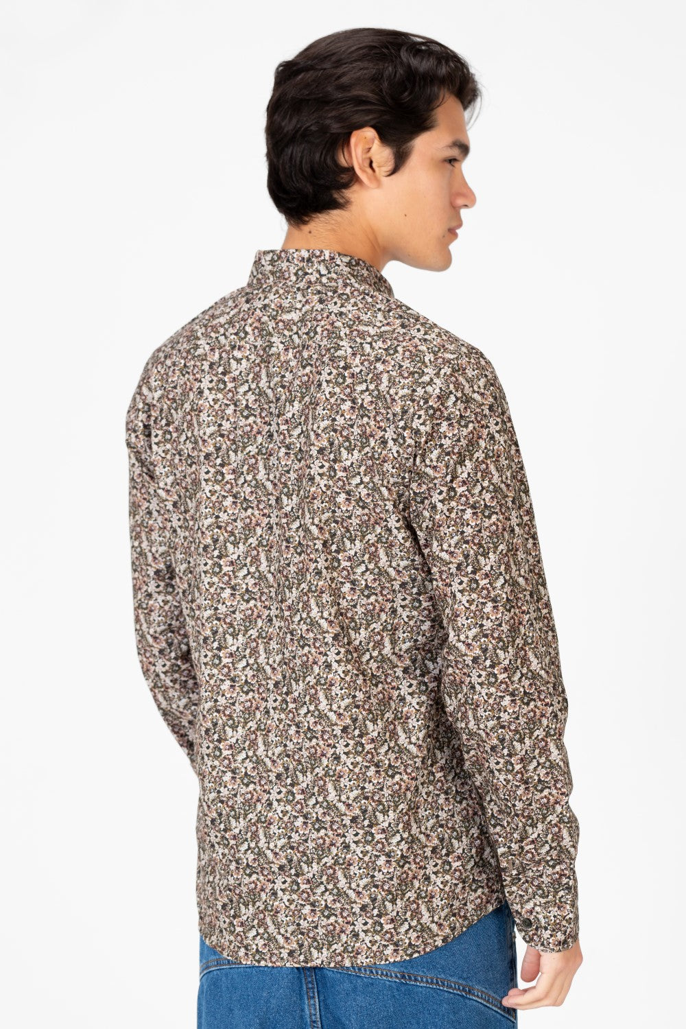 Men's Slim Fit Long Sleeve Printed Shirt