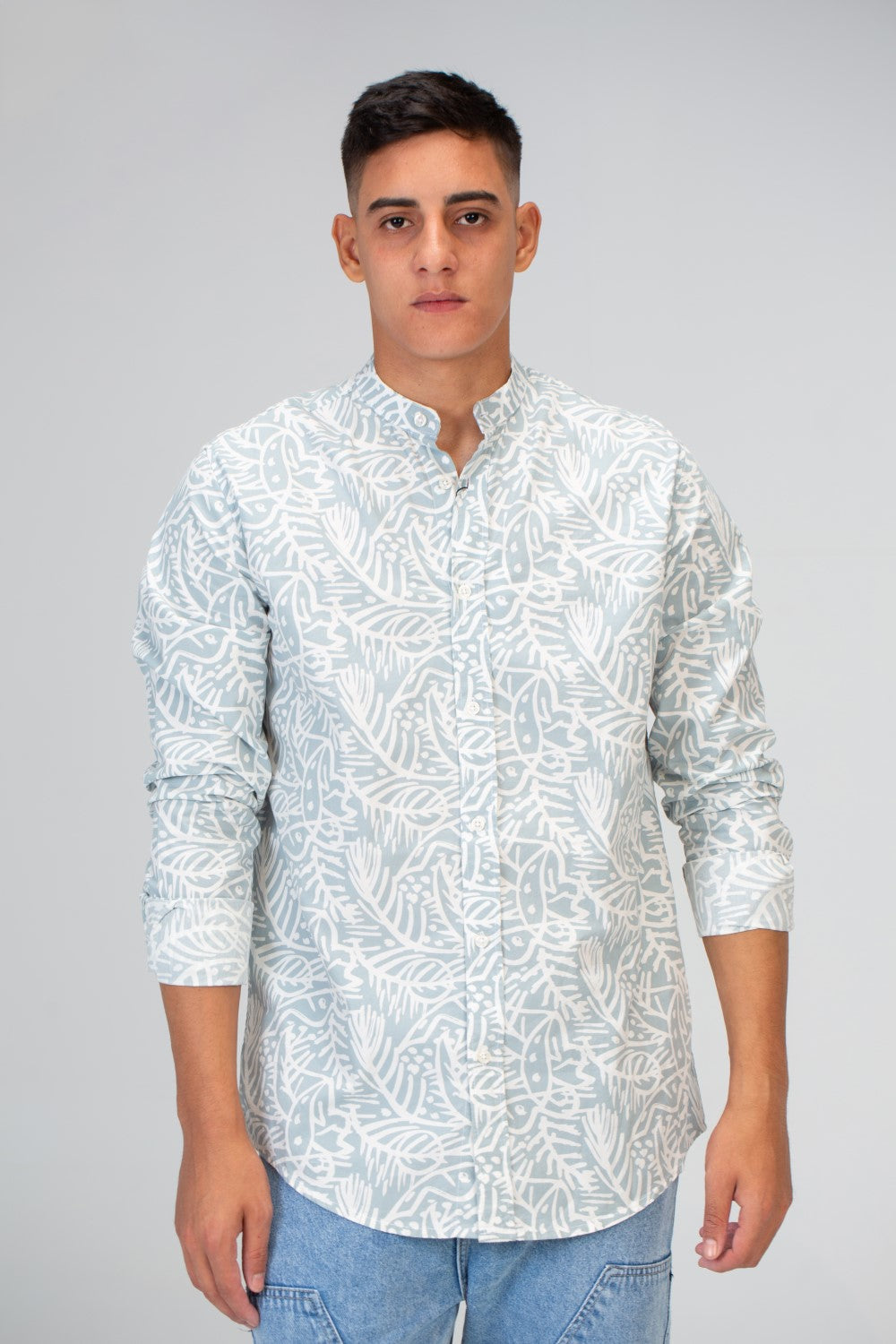 Mens Long Sleeves Shirt With Collar And Poplin Material