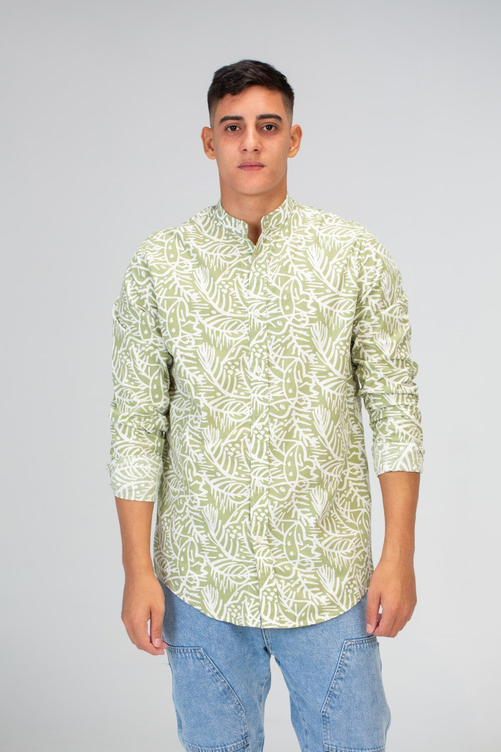 Mens Long Sleeves Shirt With Collar And Poplin Material