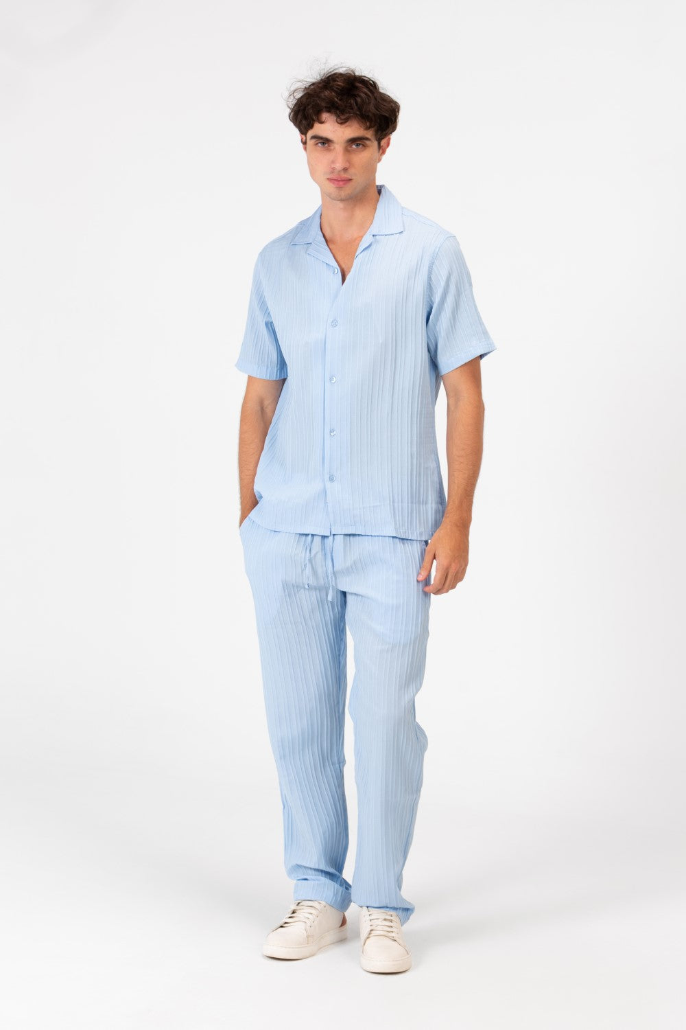 طقم رجالي من الكتان سليم فيت قابل للتنفس